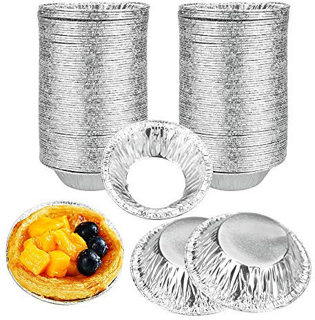 TANCUDER 250 PCS Moldes Desechables para Tarta de Huevo Tazas de Papel de Aluminio para Tartas Moldes de Papel de Aluminio para Cupcakes Moldes Desechables para Magdalenas Muffin Galleta Pudín