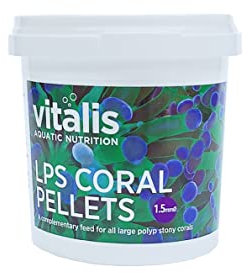 Vitalis LPS Coral Pellets Fischfutter Aquarium (60g) Fischfutter Aquarium Pellets für alle Korallenarten - hochverdaulich und ausgewogen - Vitamine und Mineralien