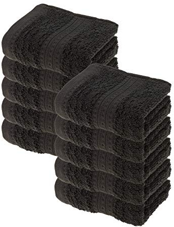 Julie Julsen® Bio Gästetuch-Set, 10 Gästetücher in 32 Farben erhältlich weich und saugstark Schwarz 30x50 cm
