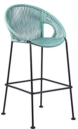 ARMEN LIVING LCACBAWSB26 Acapulco 66 cm Sgabello da bar in acciaio per interni ed esterni con corda Wasabi, altezza contatore