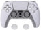 playvital Coque pour ps5 Manette Housse Protection avec Capuchon pour ps5 Grips Joystick Cover Skin Silicone,Pure Série-Blanc Transparent