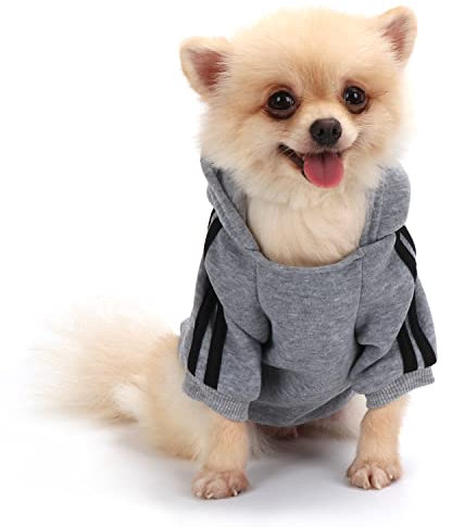 QiCheng&LYS Hunde Hoodie,Kleine Hunde Strickpullover Wintermantel Für Kleine Hunde (Grau, M)