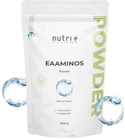 Nutri + EAA Pulver Neutral 500 g hochdosiert + vegan - 9 essentielle Aminosäuren - Instant Natural ohne Süßstoff, Zusatzstoff & künstlichen Geschmack