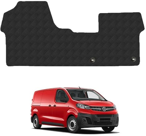 Vauxhall Vivaro (2019+) Rubber Van Mats Accessories Tailored Fit Compatible Accessory Waterproof Protection Non-Slip Car Floor Mats 3mm Thick Full Coverage Durable Coverage with Clips