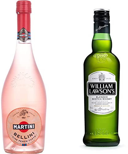 Martini Bellini, Aperitif pétillant, sparkling, 75cl, 8% & William Lawson's, Whisky Blended Scotch, 35cl, 40%