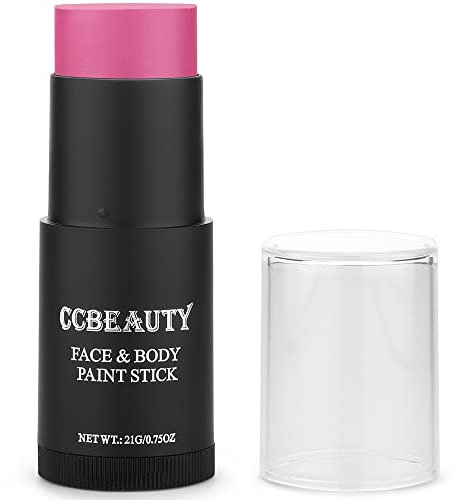 CCbeauty Pink Face Paint Stick,Face Painting Kit,Non Toxic SFX Makeup For Butterfly Animal Halloween Costume Cosplay,Oil Based Professional FX Body Paint For Adults,Full Coverage Painting Foundation