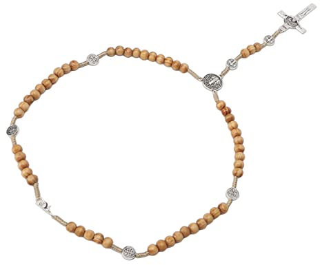 Rosenkranz, Gesegnet von Papst Franziskus, Vatikan, Rom, Heiliger Vater, Medaille, Holz, Zinklegierung, Tragbar, Leicht, Handgefertigt, Attraktiv, Handgefertigt,