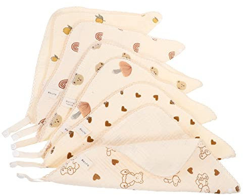 Toyvian 6stücke Lätzchen Aus Wasserabweisendem Crepe Saugfähige Spucklätzchen Für Kleinkinder Für Fütterung Sabbern Und Besondere Anlässe Niedliche Designs Bär Herz Pilz Herzform