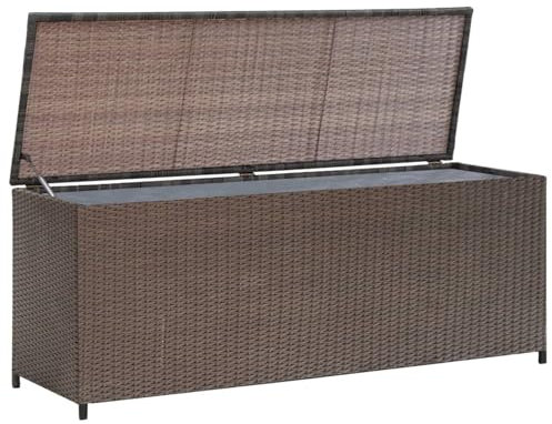 Camerina Garten-Aufbewahrungsbox Gartenbox Wasserdicht Box FüR Gartenauflagen Garten Aufbewahrungsbox Casaria Auflagenbox Braun 120x50x60 cm Rattan