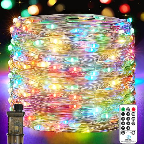 Vacoulery Fairy Lights for Indoor Outdoor, 23M 200 LEDs String Lights Plug in with Timer 8 Modes Waterproof Outside Garden Lights for Christmas Tree Home Pation Decoration (1 Pack, Multicolor)