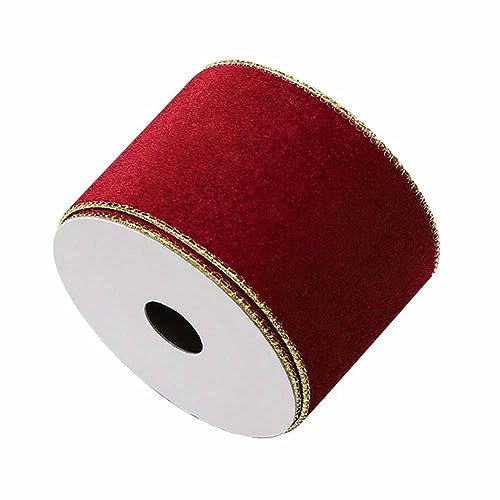 SHTGOI Samtband 10 Yards/Rolle 6.3cm Breit Samt Schleifenband Zierband Verpackungsband Geschenkband Schmuckband Dekoband zum Nähen Samtborte für DIY Schleife Stirnbänder Hochzeit Tischdeko Rot#