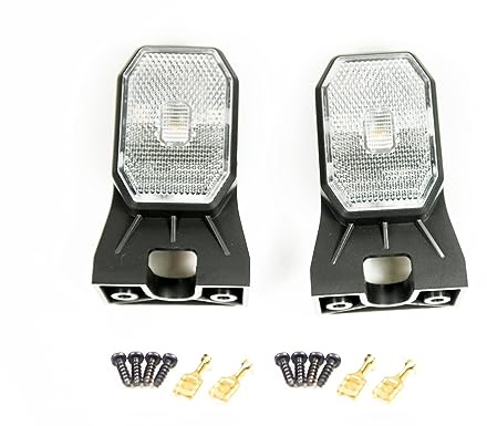 Web Truck Begrenzungsleuchten Umrissleuchten Seitenmarkierungsleuchten Positionsleuchten mit Halter LED weiß 1 Set=2 Stück Anhänger LKW Wohnwagen Nutzfahrzeuge Trailer
