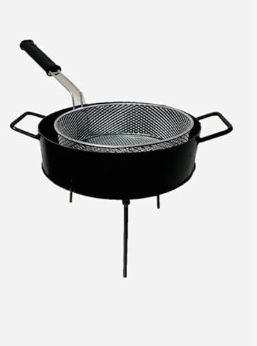 Sor pampa Luxury Argentine Disco de Arado + fryer basket - Argentina Paellera - BBQ Parrilla Asado (18 in)