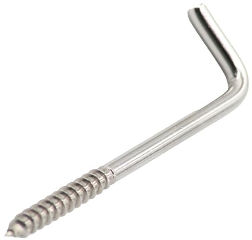 OPIOL QUALITY® Schraubhaken mit Holzgewinde 3,5x50mm (2 Stück) Hakenschraube gerade aus Edelstahl A2 Haken-Schraube L-Haken