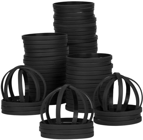 LVNRIDS 50 pezzi Braccialetti in silicone per Adulti, 8 inch Lunghezza Polsini elastici di gomma di sport Regali sfusi Forniture per insegnanti Decorazioni per feste Nero