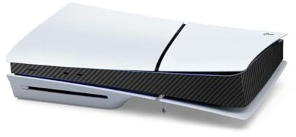 Film Protecteur pour Console pour Sony PS5 Slim,Skin Sticker Decal Cover pour Playstation 5 Slim,Film Protecteur pour Console de Jeux, Autocollants en Vinyle (Noir Fibre de Carbone)