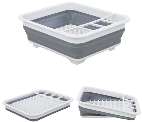 Marko Outdoor Collapsible Dish Rack Drainer 8L Foldable Pop Up Cutlery Drying Cleaning Storage Compact Motor Home Kitchen Camping Sink
