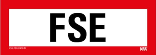 Aufkleber Brandschutzzeichen „FSE“ Feuerwehr Schild Folie ähnl. DIN 4066 | 210x74 mm Made in Germany