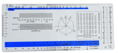 EKG-Lineal, EKG-Studententasche, Referenzleitfaden für Elektrokardiogramm, Kardiogramm, transparent, weich, Herzfrequenz-Lineal, EKG-Lineal, Taschenkarte