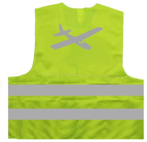 Flugzeug Pilot Warnweste BZW. Signalweste mit reflektierendem Aufdruck - Größe L/XL, Gelb