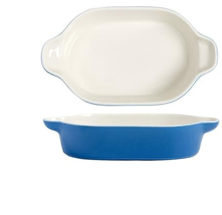 XXAD553TY Bandeja Horno Plato for Hornear de cerámica bajo vidriado, Plato Hondo for el hogar, Uso en Horno, Plato for Hornear Rectangular, Apto for microondas Bandeja Horno Universal(Blue)