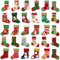 MORCART 30 imanes de Navidad para nevera, calcetines de Navidad, decoración de refrigerador para lavavajillas, taquilla, pizarra, gabinetes, aula, oficina, cubículo