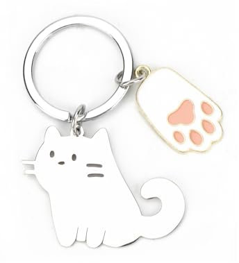 MUCOOS Katzen Schlüsselanhänger,Schlüsselanhänger Personalisiert,Haustier Schlüsselanhänger, Schlüsselanhänger Für Katzenliebhaber,Schlüsselanhänger Auto, Schlüsselanhänger Glücksbringer