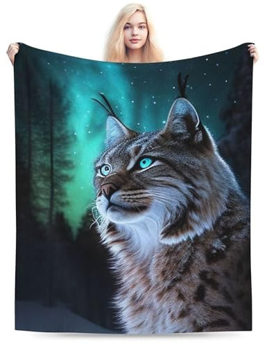 Lynx Wolldecke für Betten, Fleecedecke, geeignet für Damen, Herren und Kinder, ultraweiche Plüsch-Luchs-Decke, Woll-Luchs-Decke, 127 x 152,4 cm