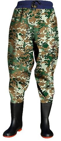 IBOWZ Waders Pesca Pantaloni da Pesca Hip Waders Camo Hip Wading con Stivali Impermeabili e Antiscivolo, Adatti per Uomini e Donne per Pescare/Pulire i fiumi