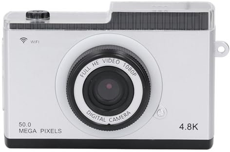 Digitale Videokamera, 8-Fach Digitalzoom Digitalkamera 48 MP 1080P HD für Reisen (Silber Schwarz)