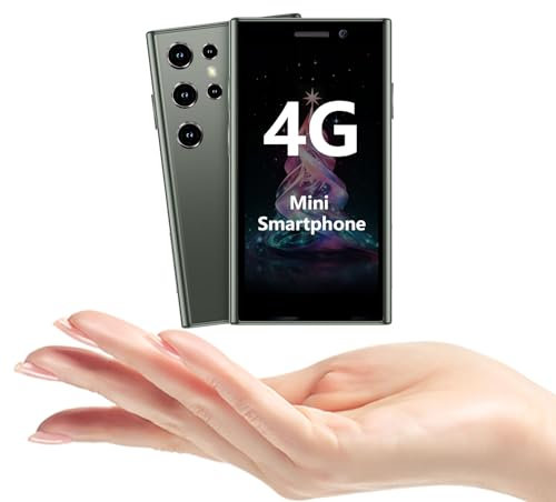 ATEVENSE Smartphone Ultra Mini 4G, Écran HD de 3,0, Double SIM, Batterie de 2000mAh, Reconnaissance Faciale, Petit Smartphone Déverrouillé, Téléphone pour Enfants de Poche (Vert)