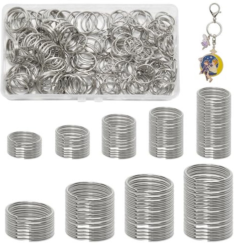 200 Piezas Anillas Llaveros, 20 mm y 25 mm Argollas para Llaveros de Acero Inoxidable, Anillos de Metal Cadena para Organización de Llaves del Hogar y Fabricación de Manualidades