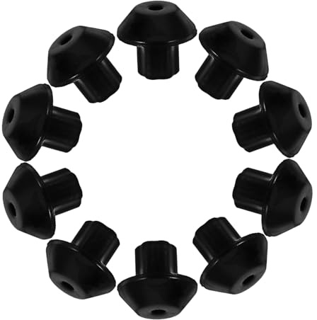 16pcs Black Rubber Gas Stove Foot Pads Anti Slip Replacement | Adds Height, round Base Design, Cooktop Accessory for Grate Support, Sturdy Rubber Construction