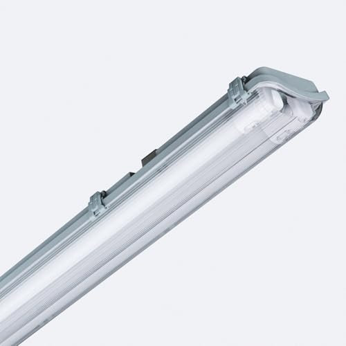 LEDKIA LIGHTING Pantalla Estanca 60cm IP65 con dos Tubos LED Cristal 9W 140lm/W 4000K Blanco Neutro