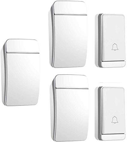 WOTZOV Sonnette sans Fil étanche, Pas Besoin de Pile, 2 émetteurs et 3 récepteurs, Sonnette Auto-alimentée, portée de 200 m, 38 chansons/3 Niveaux de Volume, Or,Argent