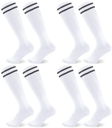 Zuimei 4 Pairs Childrens Football Socks Kids Football Socks for Boys Girls | Breathable Soccer Socks Long Football Sports Socks for Kids Boys Girls Youth Junior Running,Training,Rugby,Hockey(Aged 5-13)