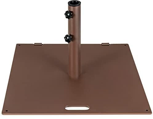 RELAX4LIFE Pied de Parasol Lourd en Métal 22,5 KG pour Poteaux φ40/50 MM, Pied Parasol roulettes avec 2 Boutons de Serrage & Poignée de Transport, 60x60 CM pour Terrasse Jardin Patio
