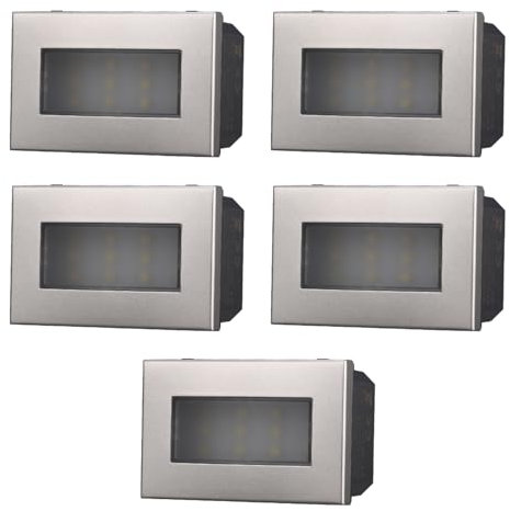 5x Lampada segnapasso 3000K, luce notturna, bianco caldo, Moduli grigi, grigio, Compatibile Con BTicino Axolute, frutti, interruttori, pulsanti, deviatori, dimmer, Per Placche originali e compatibili