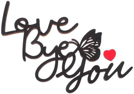 Homoyoyo 1 Ensemble Artisanat Du Bois Panneau Mural D'entrée Panneau D'entrée De Maison Décorations D'entrée Décoration D'entrée Unique Je T'aime Au Revoir Déco Black En Bois