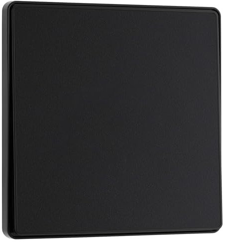 BG Electrical Single Intermediate Wall Light Switch, Edge-to-Edge Rocker, Screwless Appearance, Round Edges, Evolve, Matt Black, 20A, 16AX, PCDMB13EB