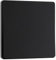 BG Electrical Single Intermediate Wall Light Switch, Edge-to-Edge Rocker, Screwless Appearance, Round Edges, Evolve, Matt Black, 20A, 16AX, PCDMB13EB