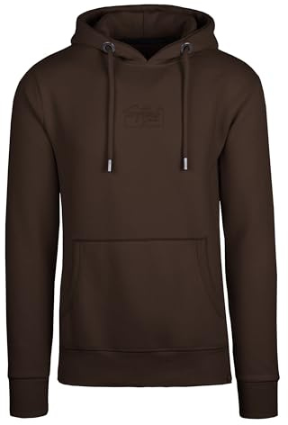 Spitzbub Hoodie Herren Braun,Kapuzenpullover mit Ton-in-Ton Stick,Casual Fit Baumwoll Sweatshirt–Dezente Streetwear–Hoodie Männer
