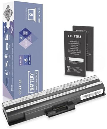 Batterie Compatible de 11,1 V et 4 400 mAh pour Ordinateur Portable, Haute durée et Performance, conçue pour Les modèles Sony VGP-BPS13 et BPS21.