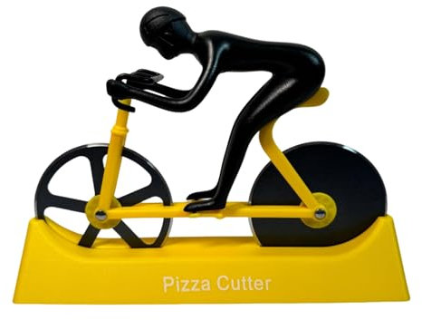 Bike - Shaped Pizza Cutter: Stainless Steel Bicycle Pizza Slicer with Stand – Unique Kitchen Gadget（Yellow）