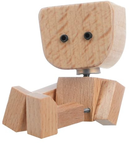 Beefire Shaking Wooden Man – Kinetic Desk Decor with Swappable Face Plates