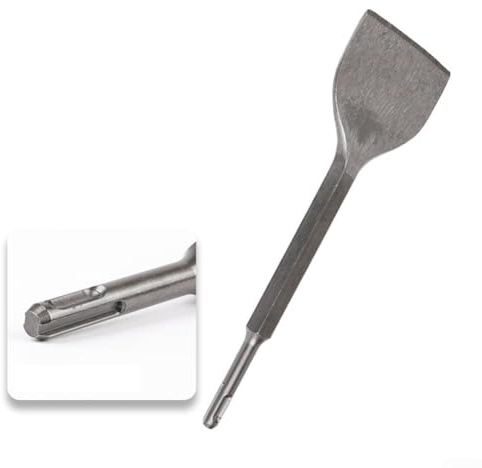 Round Shank Hammer Drill Bit Breaker Chisel for Masonry Demolition and Concrete Flat Heat for Flooring Steel Treated Vinyl Forged Tile Ice (75mm)