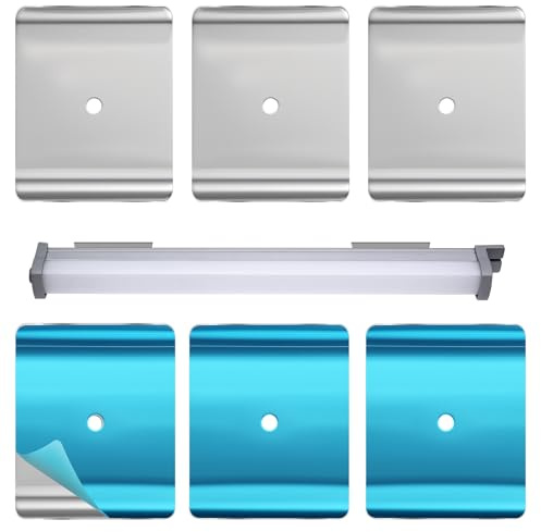 6 Pcs Under Cabinet Lights Magnetic Sticky Replacement Magnetic Strips Metal Adhesive Strips Blue Tape Strip Replacement Magnetics Strip with Adhesive Backing for Cabinet Lighting (1.69 x 1.38 In)