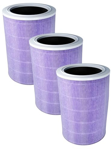 vhbw 3x HEPA Filter Ersatz für Xiaomi SCG4011TW für Luftreiniger | Ersatz-Filter mit integriertem Aktivkohle-Filter, antibakteriell