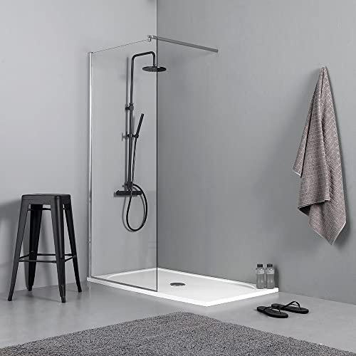 Kiamami Valentina Panneau de Douche en cm 110x190 Verre Clair | Walk in
