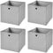 Stick&Shine 4X Aufbewahrungs Korb Hellgrau Faltbox 33 x 33 x 33 cm Regalkorb faltbar